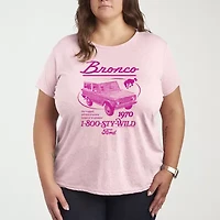 1970 Bronco Ad Womens Plus Crew Neck Short Sleeve T-Shirt