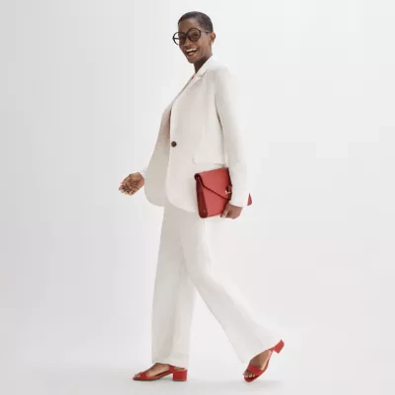 Liz Claiborne Linen Womens Classic Fit Blazer