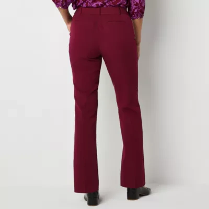 Liz Claiborne Audra Audra Tailored Curvy Womens Mid Rise Straight Curvy Pant