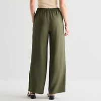 Liz Claiborne Womens Tall Wide Leg Pull-On Pant
