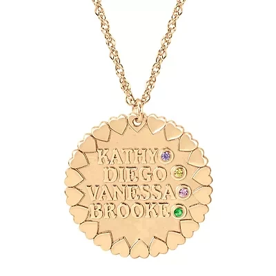 Personalized Child Name Birthstone Cubic Zirconia Pendant Necklace