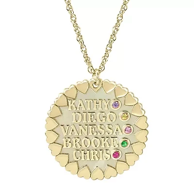Personalized Child Name Birthstone Cubic Zirconia Pendant Necklace