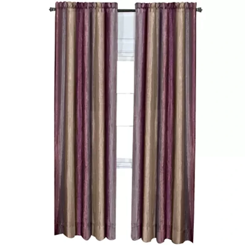 Ombre Rod Pocket Light-Filtering Single Curtain Panel
