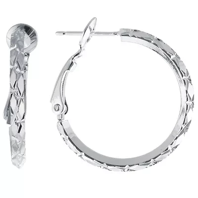 Silver Reflections Womens 26mm Hoop Earrings