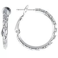 Silver Reflections Womens 26mm Hoop Earrings