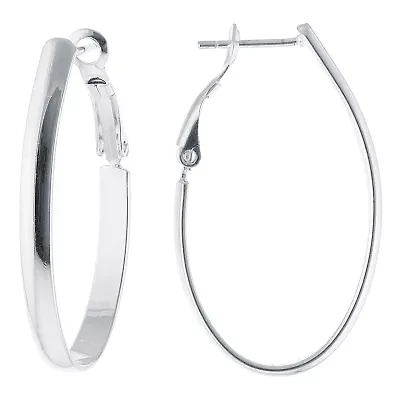 Silver Reflections Womens 40mm Hoop Earrings