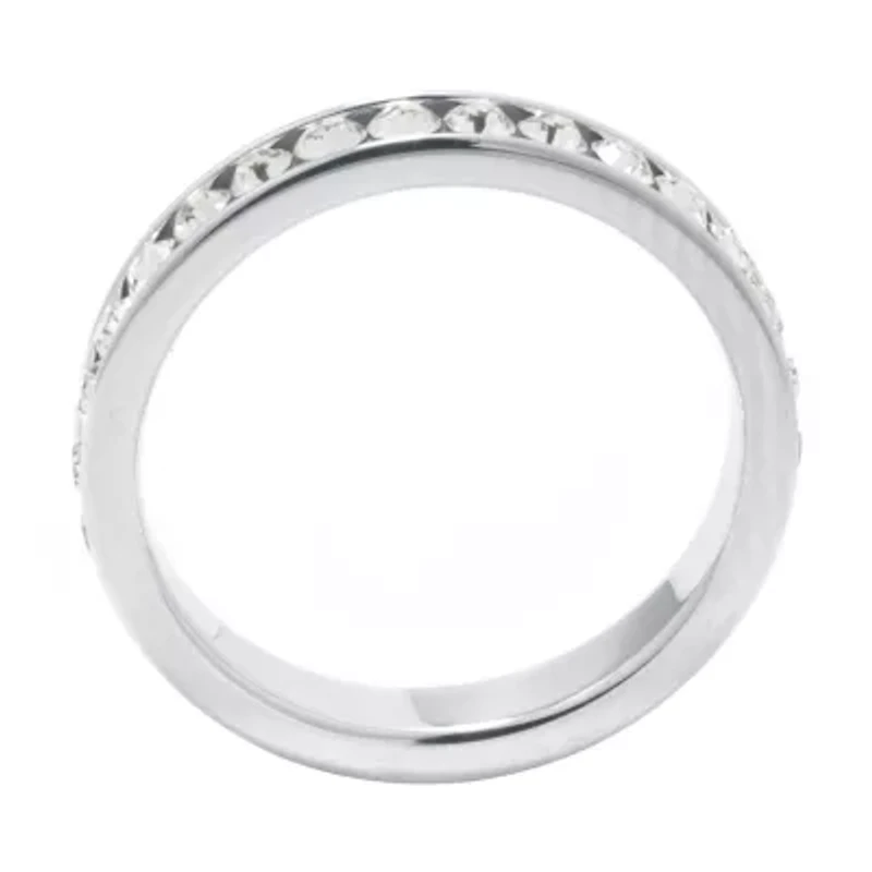 Sparkle Allure Womens Crystal Pure Silver Over Brass Band