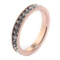 Sparkle Allure Womens 3MM Crystal 24K Rose Gold Over Brass Band