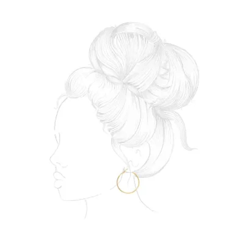 Silver Reflections Womens 24K Gold Over Brass 40mm Hoop Earrings