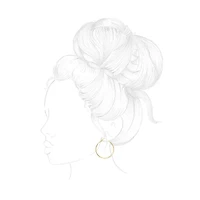 Silver Reflections Womens 24K Gold Over Brass 40mm Hoop Earrings