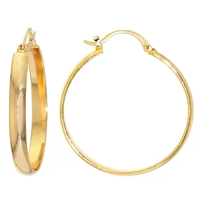 Silver Reflections Womens 24K Gold Over Brass 40mm Hoop Earrings