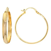 Silver Reflections Womens 24K Gold Over Brass 40mm Hoop Earrings