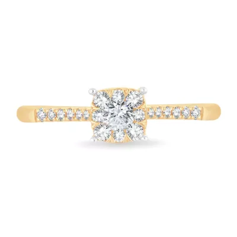 Womens / CT. T.W. Natural White Diamond 10K Gold Cushion Engagement Ring