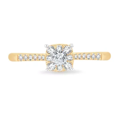 Womens / CT. T.W. Natural White Diamond 10K Gold Cushion Engagement Ring