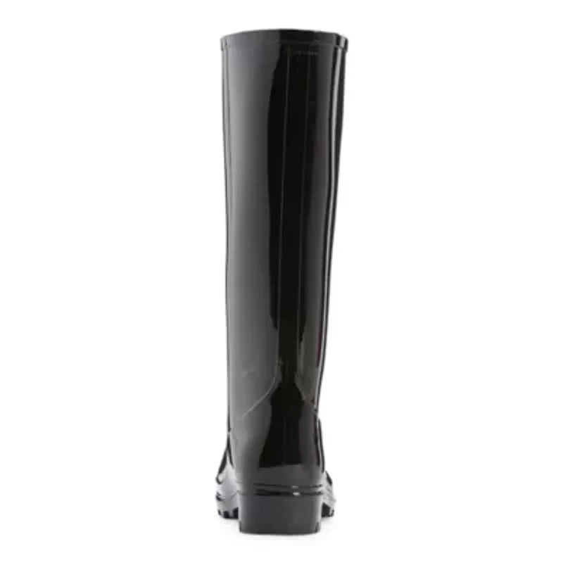 St. John's Bay Womens Winthrop Water Resistant Block Heel Rain Boots