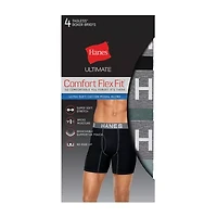 Hanes Ultimate Comfort Flex Fit Ultra Soft Mens 4 Pack Boxer Briefs Ufbbb4