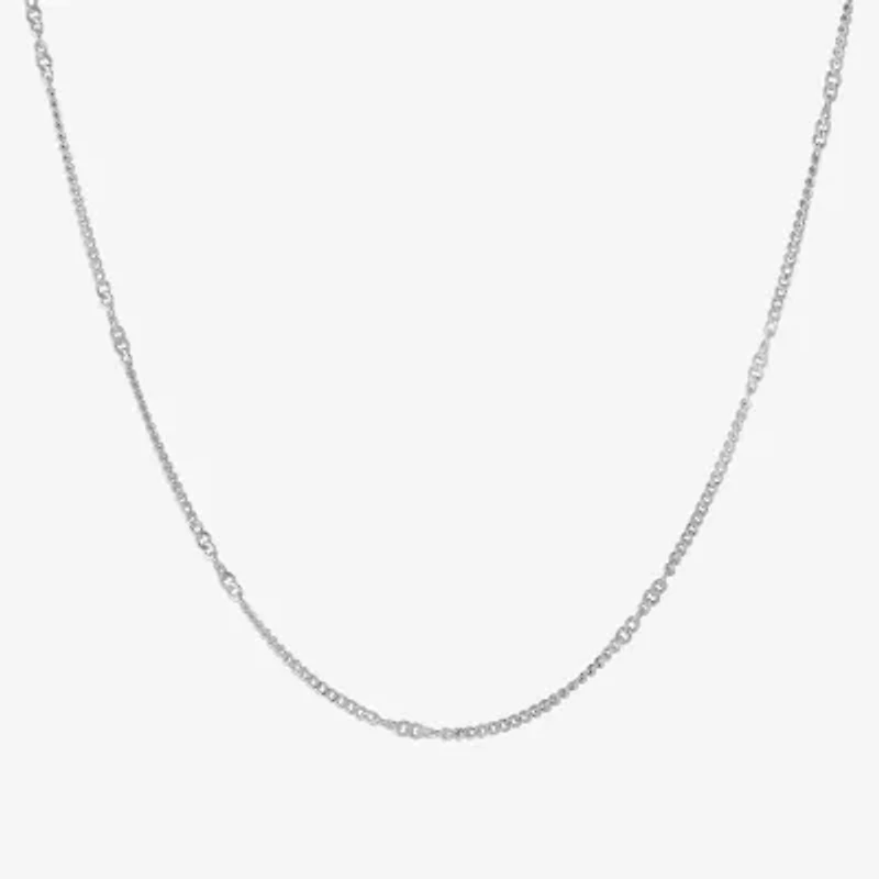 Silver Treasures Made In Italy Womens Sterling Silver 18 Inch Cable Chain Necklace