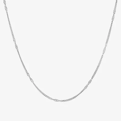 Silver Treasures Made In Italy Womens Sterling Silver 18 Inch Cable Chain Necklace