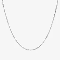 Silver Treasures Made In Italy Womens Sterling Silver 18 Inch Cable Chain Necklace