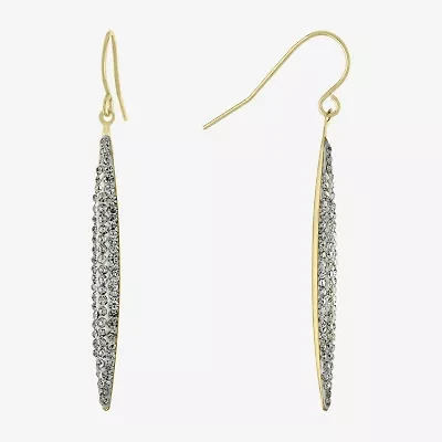 Sparkle Allure Womens Crystal 14K Gold Over Brass Drop Earrings