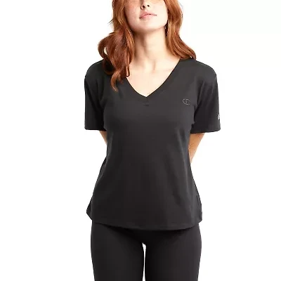 Champion Womens V Neck Short Sleeve Active T-Shirt