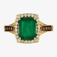 Le Vian® Grand Sample Sale™ Ring featuring 1 5/8 CT. Emerald 1/10 CT. Chocolate Diamonds® 1/4 CT. Nude Diamonds™ Set in 14K Honey Gold™
