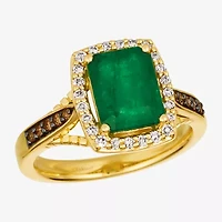 Le Vian® Grand Sample Sale™ Ring featuring 1 5/8 CT. Emerald 1/10 CT. Chocolate Diamonds® 1/4 CT. Nude Diamonds™ Set in 14K Honey Gold™