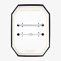 Diamond Addiction Womens 2-pc. Diamond Accent White Diamond Sterling Silver or Gold Over Silver Bracelet Set