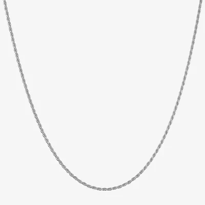 Sterling Silver 16” Diamond-Cut Rope Chain