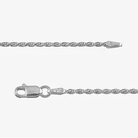 Sterling Silver 16” Diamond-Cut Rope Chain