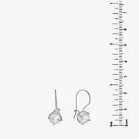 Silver Treasures Womens Cubic Zirconia Sterling Silver Round Drop Earrings