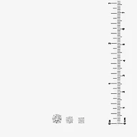 Silver Treasures Womens Cubic Zirconia Sterling Silver Round 3 Pair Earring Set