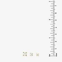 Silver Treasures Womens Cubic Zirconia 14K Gold Over Silver Pair Earring Set