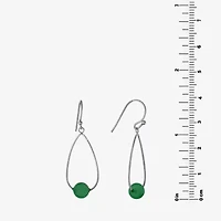 Silver Treasures Womens Green Aventurine Sterling Silver Drop Earrings