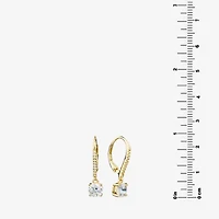 Silver Treasures Womens Cubic Zirconia 14K Gold Over Silver Drop Earrings
