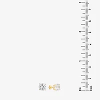 Silver Treasures Cubic Zirconia 14K Gold Over Silver 4.8mm Round Stud Earrings