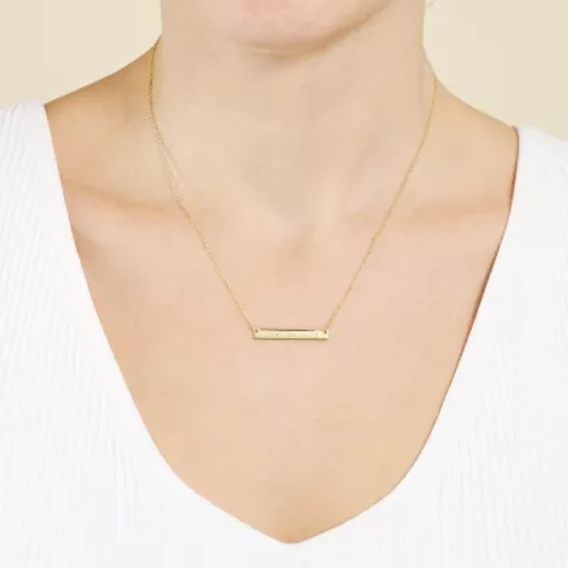 Silver Treasures Womens 14K Gold Over Silver Bar 16 Inch Pendant Necklace