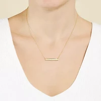 Silver Treasures Womens 14K Gold Over Silver Bar 16 Inch Pendant Necklace