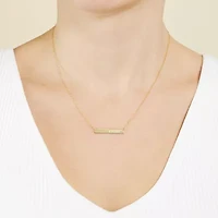 Silver Treasures Blessed Womens 14K Gold Over Silver Bar 16 Inch Pendant Necklace