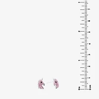 Silver Treasures Unicorn Pink Crystal Sterling Silver 10mm Stud Earrings