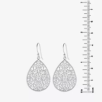 Silver Reflections Womens Pure Silver Over Brass Drop Earrings