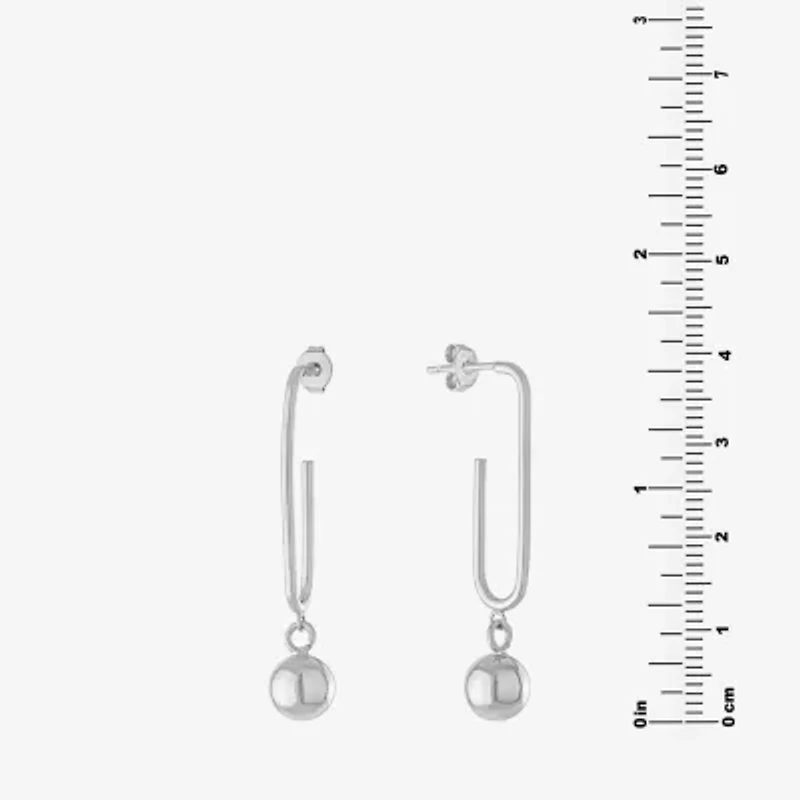 Silver Reflections Pure Silver Over Brass Drop Earrings