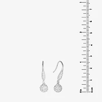 Sparkle Allure Womens Crystal Pure Silver Over Brass Drop Earrings