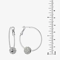 Sparkle Allure Womens Crystal 38.1mm Round Hoop Earrings