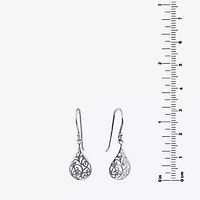 Silver Treasures Womens Sterling Silver Drop Earrings