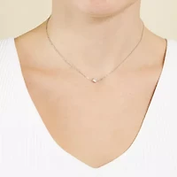 Silver Treasures Womens Cubic Zirconia Sterling Silver Round 14 Inch Choker Necklace