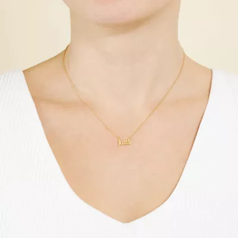 Silver Treasures Faith Womens 24K Gold Over Silver 16 Inch Pendant Necklace