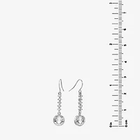 Sparkle Allure Womens Crystal Pure Silver Over Brass Drop Earrings