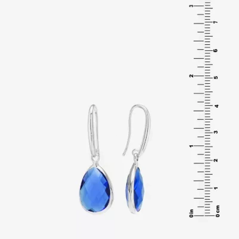 Sparkle Allure Womens Red Crystal Pure Silver Over Brass Drop Earrings