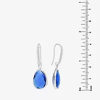 Sparkle Allure Womens Red Crystal Pure Silver Over Brass Drop Earrings